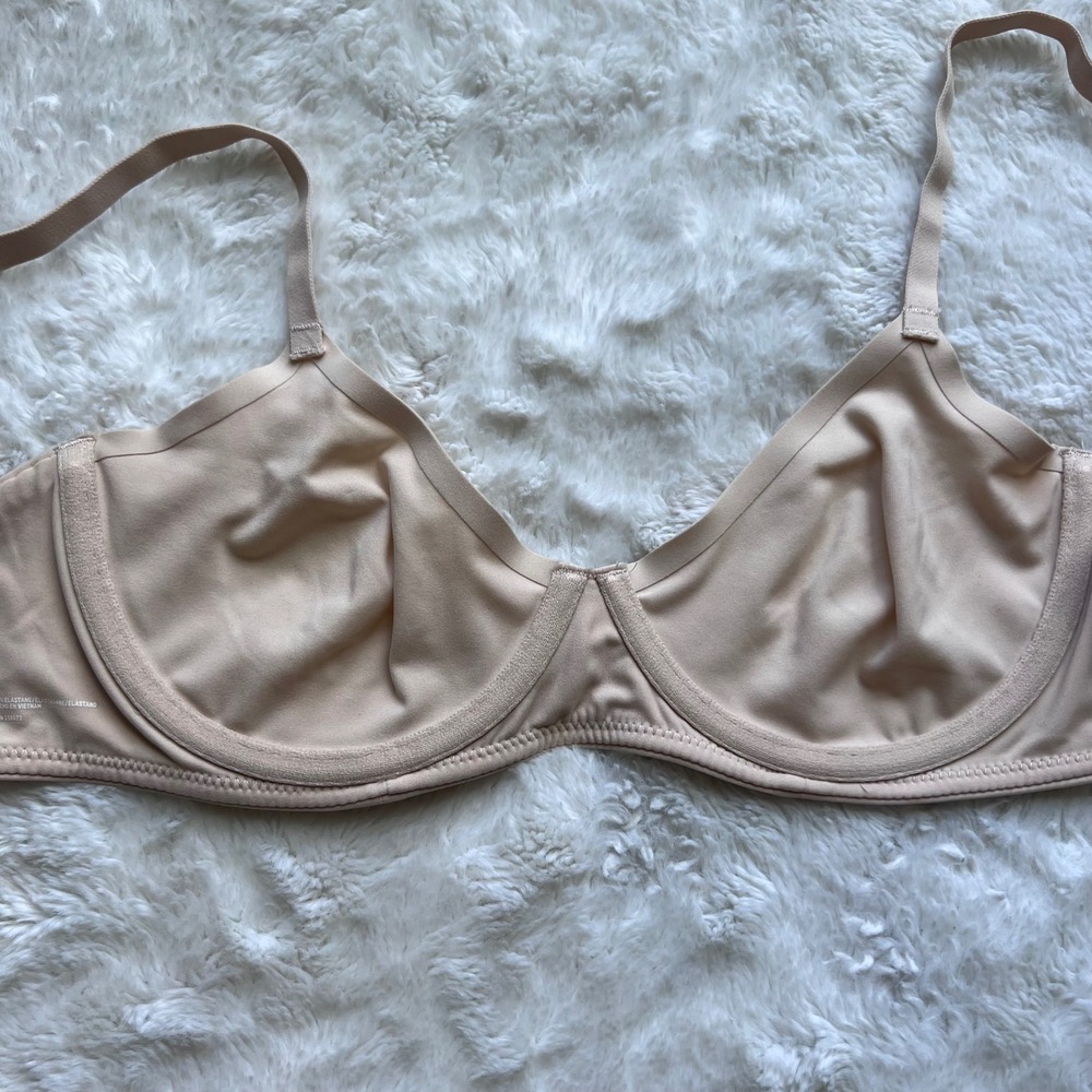 Skims Fits Everybody Underwire Bra 34C Clay Nude Tan Adjustable Straps RN158973 - Picture 7 of 10